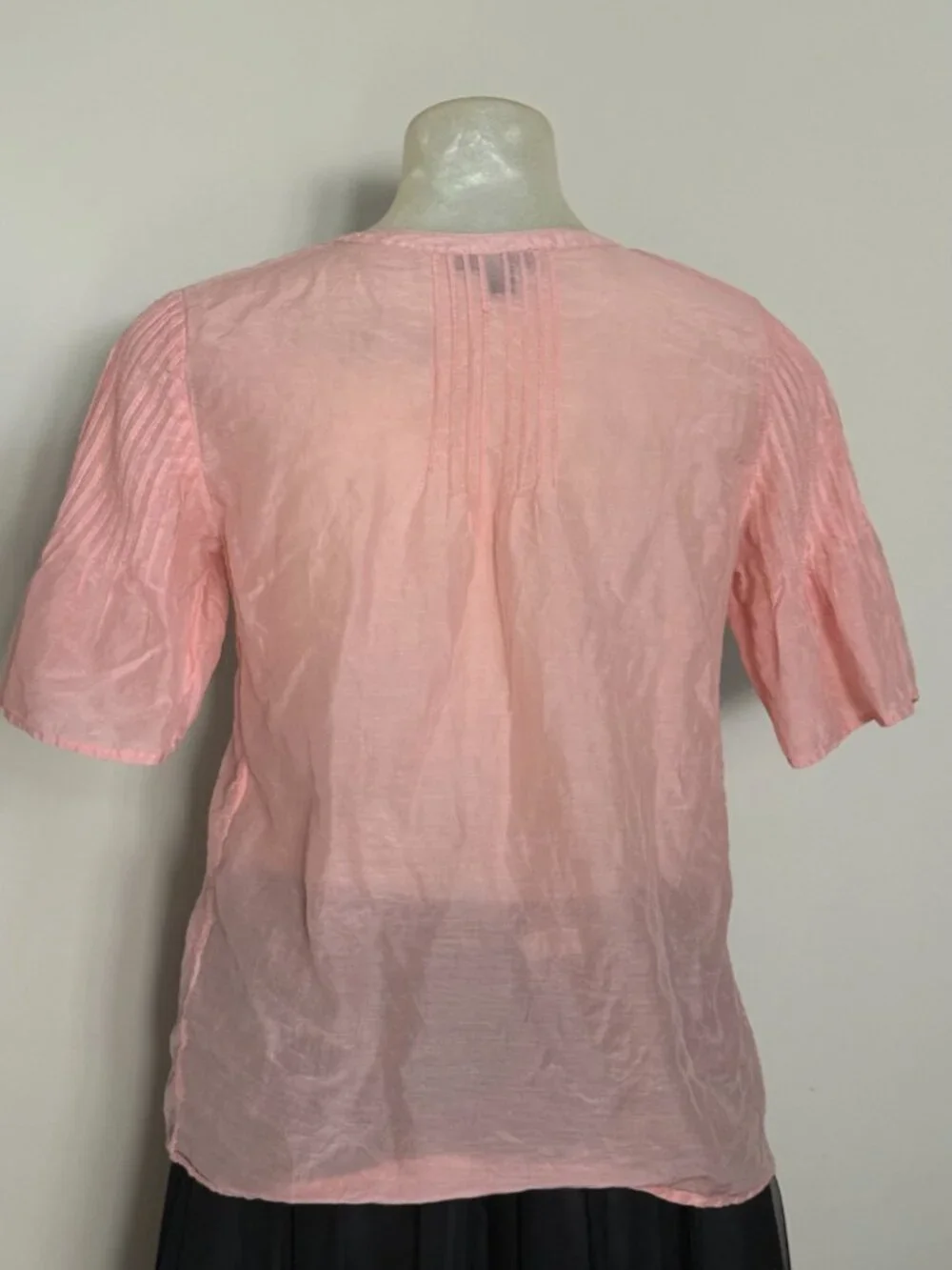 Beautiful J.Crew Silk-Cotton Voile Pintuck Top BB266 Soft Blush Pink XS $99